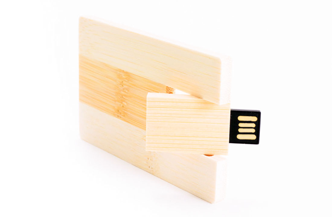 Wooden Card Spin - USB Business card flash drive